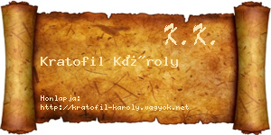 Kratofil Károly névjegykártya