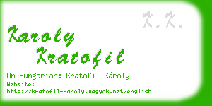 karoly kratofil business card